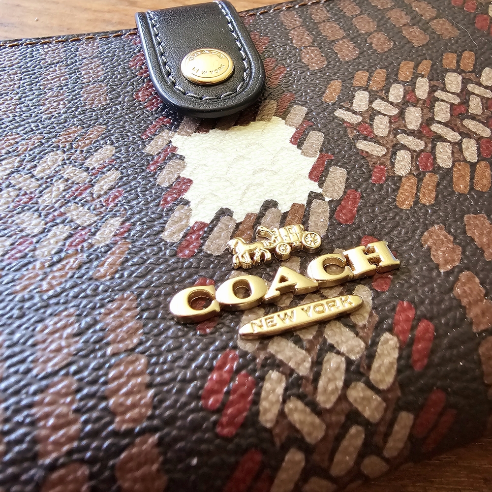 Coach Slim Leather Wallet in Brushed Plaid